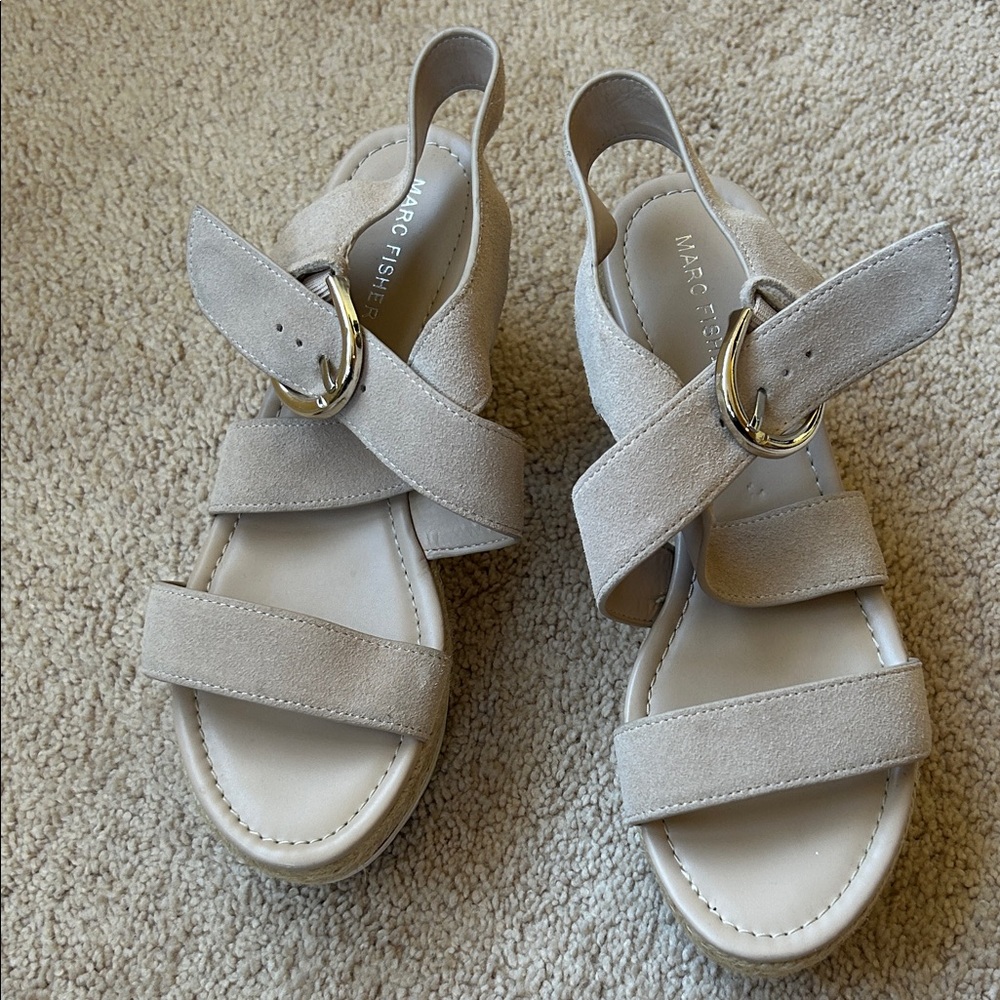 Marc Fisher Kids' Tan Sandals with Gold Buckle